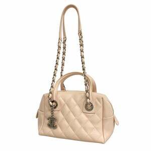 Chanel Matelassé Chain Shoulder Handbag, Lambskin, Pink, 2-way Bag for Women
